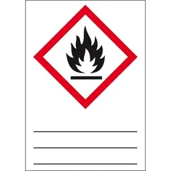 Aufkleber I Gefahrensymbol Flamme GHS 02, zum Beschriften u.Laminieren, Folie, 105x148mm