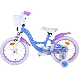 tpfsports Disney Frozen 2 Kinderfahrrad - Mädchen - Rücktritt + Handbremse - Blau/Lila