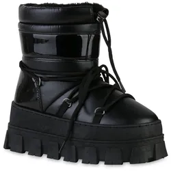 Damen Winter Boots in Schwarz Lack