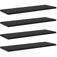 VidaXL Schwarze Eichen Bücherregal Bretter - 4er Set, 60x20x1,5