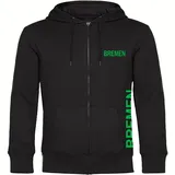 multifanshop Kapuzen Sweatshirt Jacke - Bremen - Brust & Seite - Druck grün - Sweat