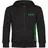 multifanshop Kapuzen Sweatshirt Jacke - Bremen - Brust & Seite - Druck grün - Sweat