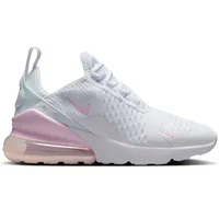 NIKE Kinder Freizeitschuhe Kinder Sneakers Air Max 270, Größe 35 1⁄2 in Weiß WHITE/PINK FOAM -LT SMOKE GREY