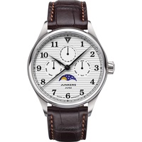 Junkers Tante JU Analog Quarz Uhr Mondphase Saphirglas Silber 9.33.01.03
