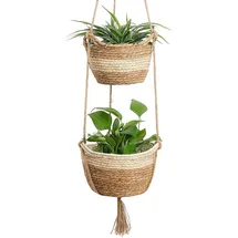 KAHEIGN Hängende Pflanzenkörbe Seagrass 2 Größen