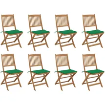 vidaXL Klappbare Gartenstühle mit Kissen 8 St. grün