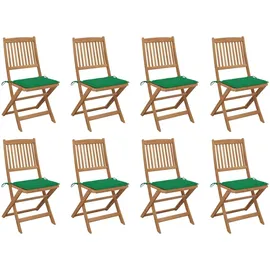 vidaXL Klappbare Gartenstühle mit Kissen 8 St. grün