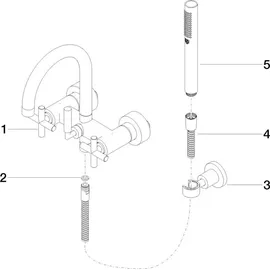 Dornbracht Tara. Zweihandwannenmischer inkl. Garnitur (2513389206)