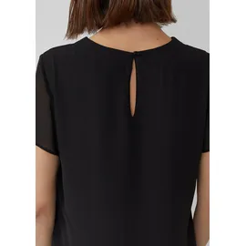 s.Oliver Luftige Chiffon-Bluse mit gesteppter Raffung schwarz 48