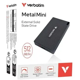 Verbatim Metal Mini SSD 512 GB USB-C 3.2 Gen 2 Schwarz 32030