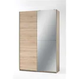 Pol-Power Schwebetürenschrank Fast 125 x 195 x 38 cm Eiche