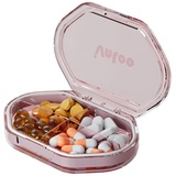 Koomuao Tablettenbox 7 Tage, Pillendose 7/6/4 Fäche,Klein Tragbar Pillenbox Klein Tablettendose,Medikamentenbox für Reise und Tägliches Gebrauch (Rosa-4 Fäche)