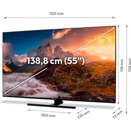 Medion X15574 (MD 30987) 138,8 cm (55 Zoll) QLED Fernseher (Smart TV, 4K, Dolby Vision HDR, Dolby Atmos, Subwoofer, Netflix, Prime Video, PVR, Bluetooth, MEMC, Micro Dimming)