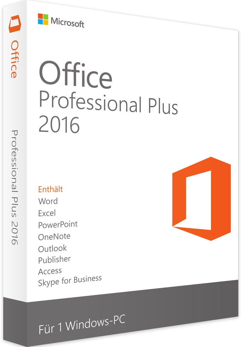 Office 2016 Professional Plus - Produktschlüssel - Sofort-Download - Vollversion - 1 PC - Deutsch