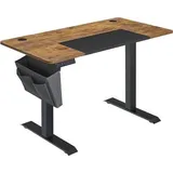 Songmics Höhenverstellbarer Schreibtisch vintagebraun-tintenschwarz