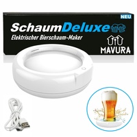 SchaumDeluxe Elektrischer Bieraufschäumer Bier Aufschäumer, Ultraschall Biersprudler Getränke Untersetzer, auch als Milchaufschäumer/Milchschäumer geeignet