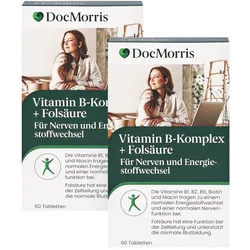 DocMorris Vitamin B Komplex + Folsäure Duo - Für Energie, Nerven & weniger Müdigkeit, 2X60 St