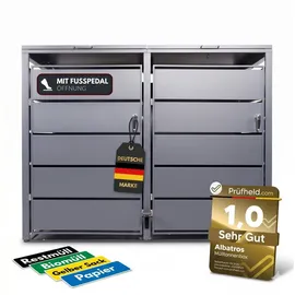 Albatros Mülltonnenbox 2er 132 x 116 x 85 cm grau