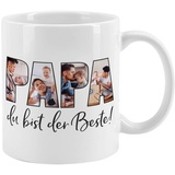 Herz & Heim® Kreative Fototasse mit eigenen Bildern für den besten Papa selbst gestalten