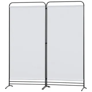 Angel Living Paravent 2 Teilig Klappbar Raumteiler Freistehend Sichtschutzwand Raumteiler Stellwand Trennwand Sichtschutz für Büros, Balkon,Schlafzimmer,Außengarten, 162 x 180cm Weiß
