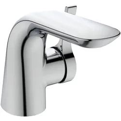 Waschtischarmatur Melange, mit Ablaufgarnitur, CU-Rohren, Ausladung 136mm, Chrom