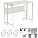 Maclean Brackets Maclean Klapptisch weiß fahrbar Platte 100x58cm max. 50kg MC-126 W - Weiß