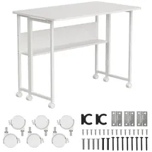 Maclean Brackets Maclean Klapptisch weiß fahrbar Platte 100x58cm max. 50kg MC-126 W - Weiß