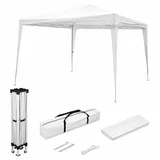 Wasabi Faltpavillon 3x3 m Wasserdicht – Garten Pavillon Stabil – Klappzelt für Garten, Terrasse, Camping und Strand – Schnellaufbau – Mit Tragetasche (Weiß)