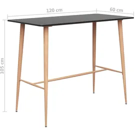 vidaXL 7-tlg. Bar-Set Schwarz und Weiß