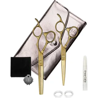 Olivia Garden SilkCut PRO Matt Gold Set HS 5,75 u. MS 6,0 Zoll - S-1195