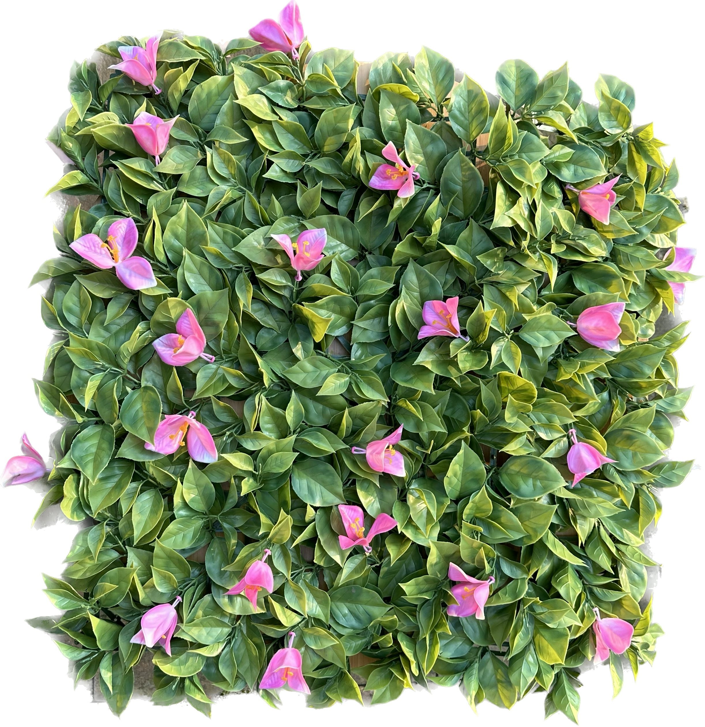 GeckoWall "ANTALYA" | Premium Rosa Tulpen Pflanzenwand | Gastronomie Blüten Blumenwand Wandverkleidung | Kunstpflanzen Wandmontage Wandpaneele