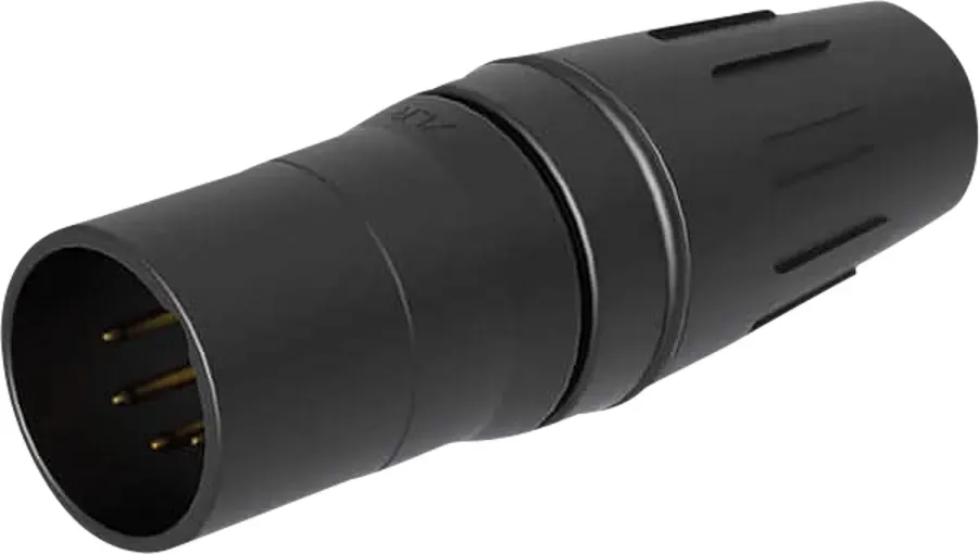 SEETRONIC XLR 5P Connector - male Goldkontakte - schwarzes Gehäuse