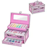 Martinelia - Maletín Con cara de Unicornio y purpurina rosa de maquillaje infantil, colección Little Unicorn - Unicorn Big CASE