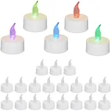 Relaxdays LED Teelichter 24 St. weiß