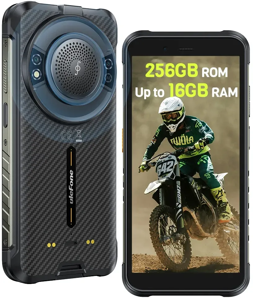 【2025 Neu】Ulefone RugKing 4G Robustes Smartphone Android 15 Bis zu 16 GB + 256 GB 9600 mAh NFC 50 MP Hauptkamera Lautsprecher Wasserdicht