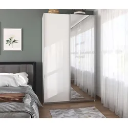rauch Schwebetürenschrank »Quadra« mit Spiegel - 136x62x229cm - weiß - Holz