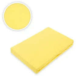 EXKLUSIV HEIMTEXTIL Jersey Spannbettlaken für Wasserbetten Rundumgummizug 200 x 220 cm Gelb
