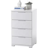 SchlafKONTOR Nachtkommode, mit 4 Schubkästen weiß