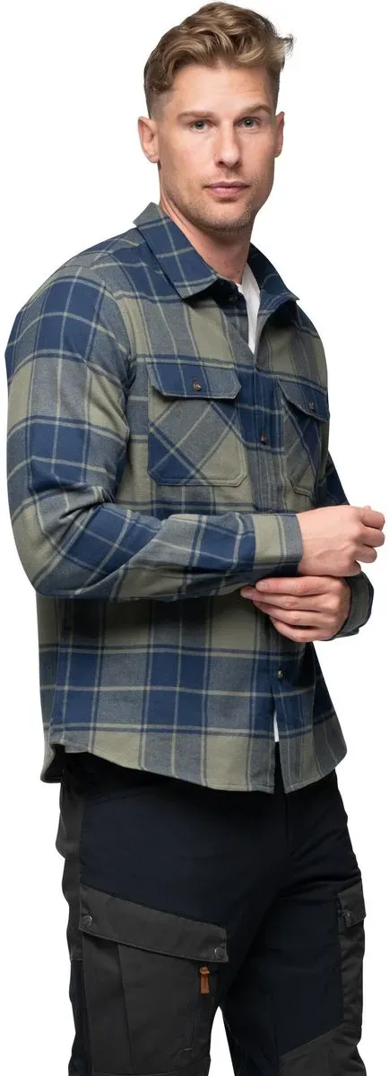 Bergans Nordmarka Flannel Shirt Men green mud/navy blue check (25691) M