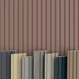 BEATS Lamellen 2,75m HEXIM - MDF Holz Lamellenwand Wandpaneele Lamellenverkleidung Wandverkleidung Lamellenpaneele Holzpaneele Natur (12 Paneele & Zubehör, Beats De Luxe Mauve)