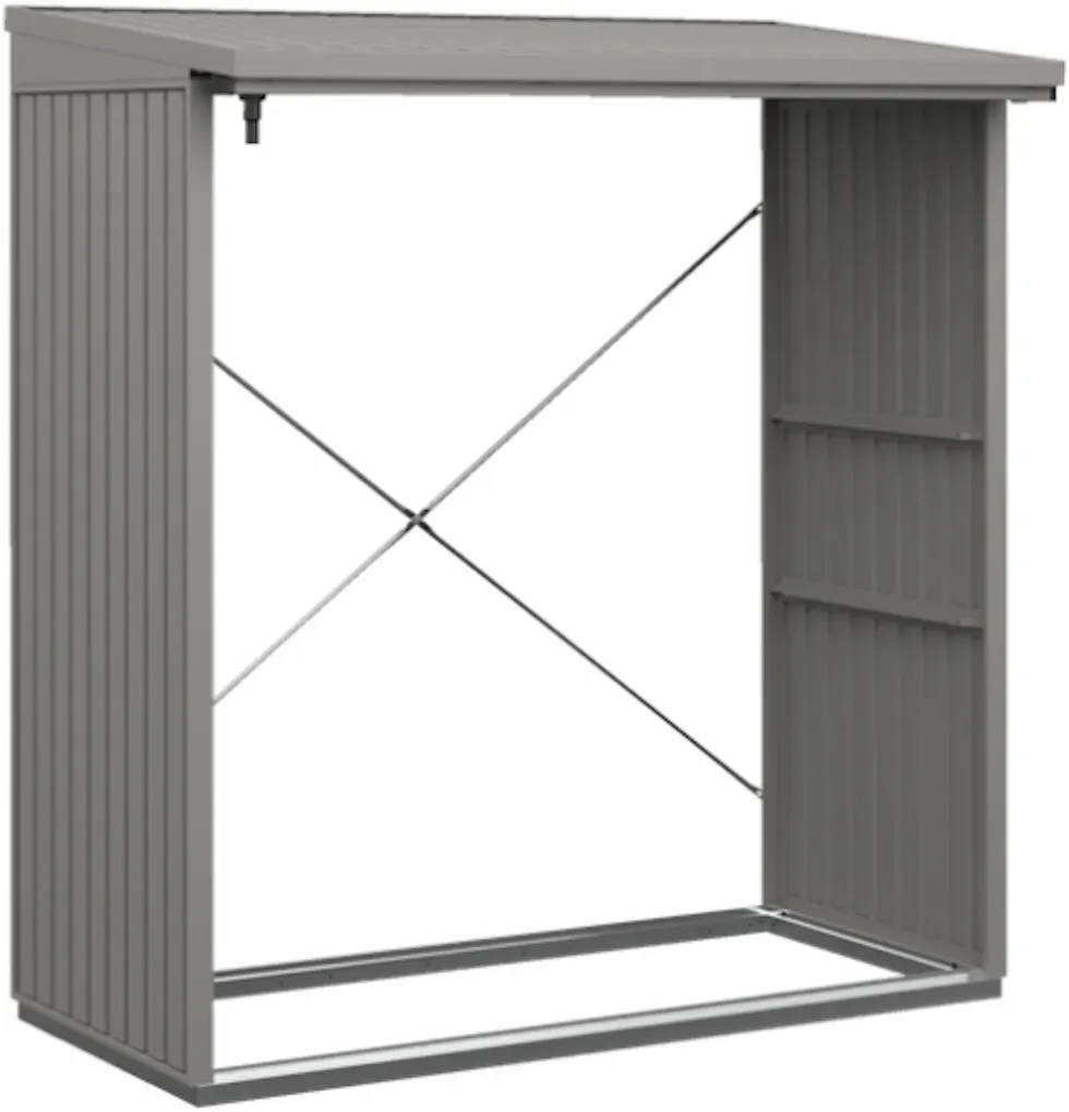 Hörmann Kaminholzregal Berry B 181 x T 103 cm (KHR Typ 2), Motiv Classic (mit schmalen Lamellen), Graualuminium (RAL 9007)