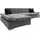 Mirjan24 Ecksofa Malwi Textil L-Form 2-Sitzer Schwarz/Grau