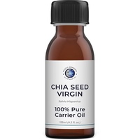 Mystic Moments | Chia Samen Virgin Trägeröl 125 ml - reines & natürliches Öl perfekt für Haare, Gesicht, Nägel, Aromatherapie, Massage und Ölverdünnung Veganer GVO frei