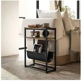 Homcom Side Table Holzwerkstoff Stahl 43L x 18B x 56H cm, Rustikal-Braun
