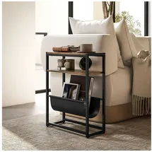 Homcom Side Table Holzwerkstoff Stahl 43L x 18B x 56H cm, Rustikal-Braun