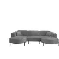 Fun Möbel Wohnlandschaft U-Form Sofa VALENCIA in Stoff Noel