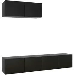 vidaXL TV-Schränke 3 Stk. Schwarz Holzwerkstoff