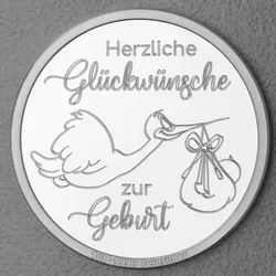Silbermedaille 1oz Zur Geburt Gravurmedaille