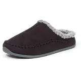 Deer Stags Herren Mens Slippers Hausschuh, Schwarz Micro-Wildleder, 48 EU Weit