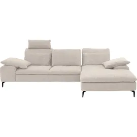 W.Schillig Ecksofa »valentinoo, Designsofa, bequem, elegant und zeitlos, L-Form«, (Set), inklusive Hocker, mit Sitztiefenverstellung, Breite 299 cm beige